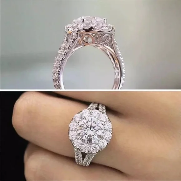 New Women’s Luxury Design 925 Silver Diamond Ring - Picture 6 of 6